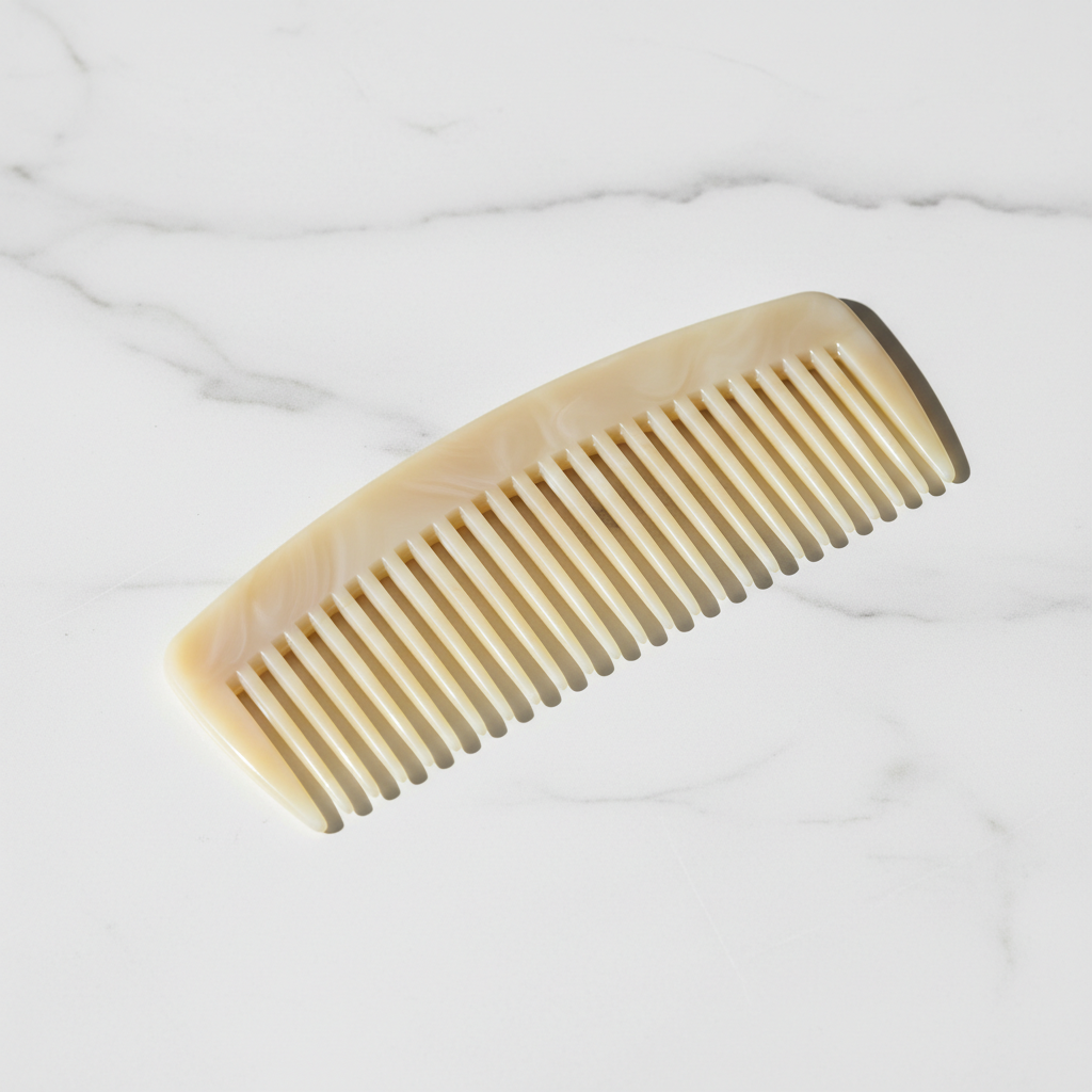 Peine ancho para cabello mojado — imagen generada con IA, ejemplo visual.