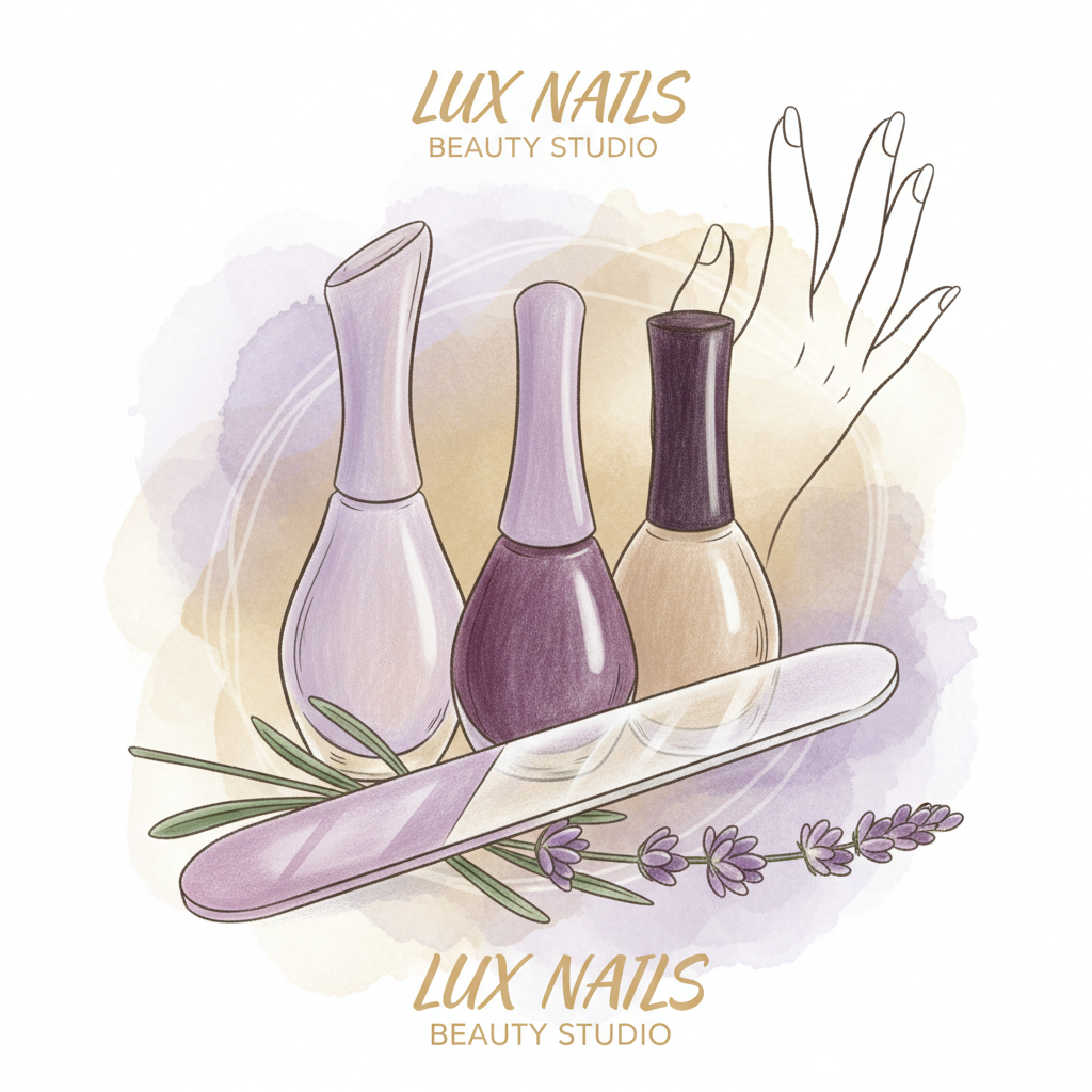 Ilustración editorial del servicio: Manicura express.